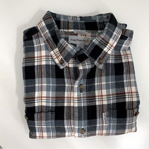 Carhartt Men's Blue Plaid Casual Button Down Shirt